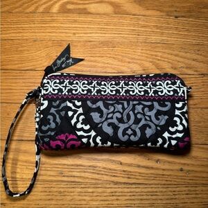 Vera Bradley Black and Pink Patterned wristlet